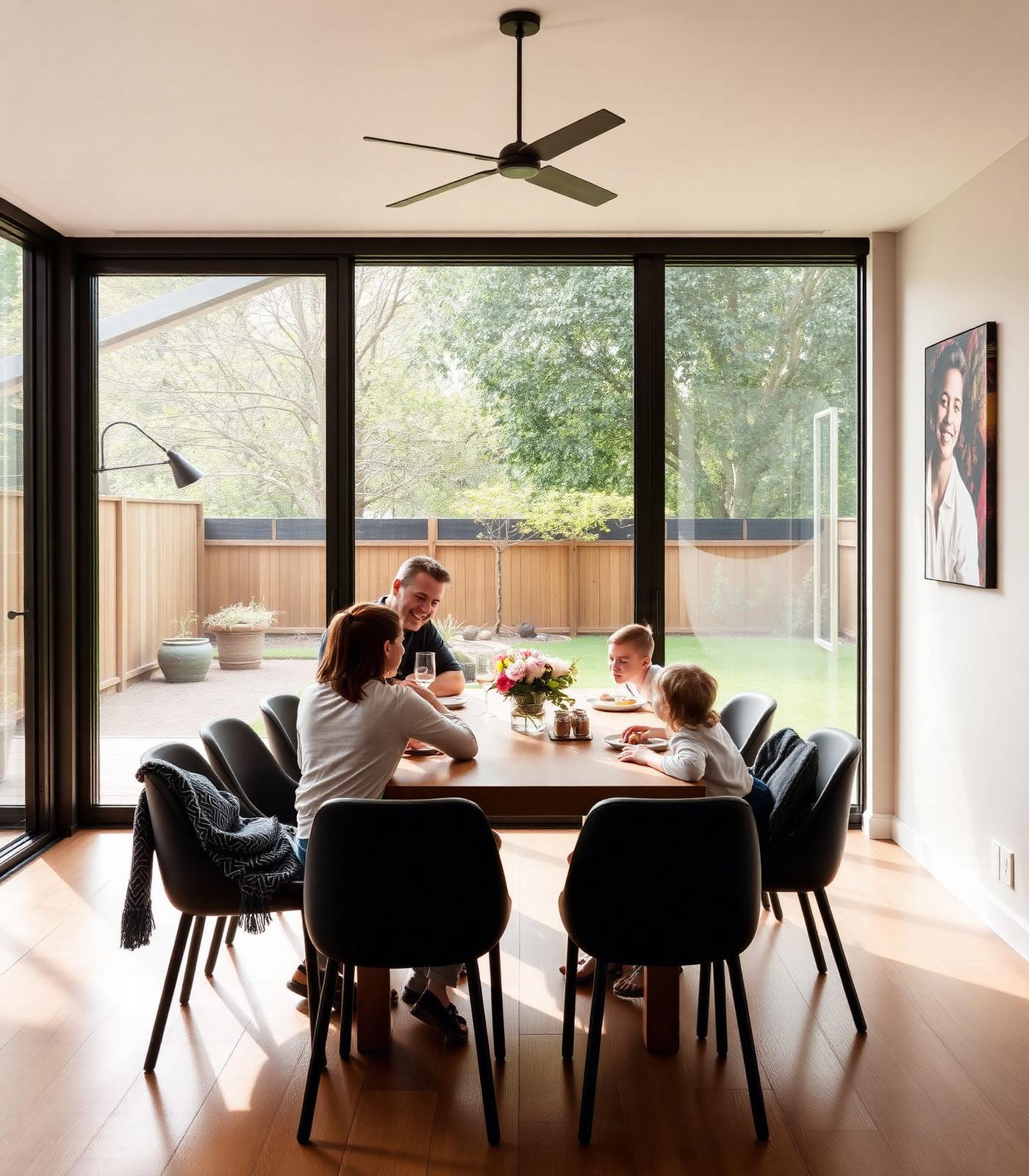 Family at home in a custom Melbourne residence